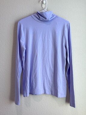 NWT Banana Republic Timeless Turtleneck Tee Long Sleeve Shirt Purple Small